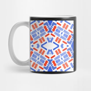 Cobalt and Orange Mosaic Tile | Watercolor Painting Mug